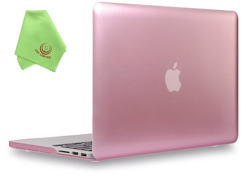 UESWILL Plastic Hard Shell Case Compatible with MacBook Pro (Retina, 15-inch, Mid 2012/2013/2014/Mid 2015), Model A1398, NO CD ROM, NO Touch Bar, Rose Gold - Image 1